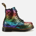 Dr. Martens Toddlers' 1460 Metallic Suede Lace-Up Boots - Black/Rainbow UK 7 Toddler