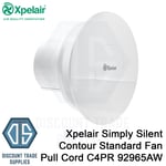 Xpelair C4PR Contour Round 100mm Pull Cord Bathroom Toilet Extractor Fan 92965AW