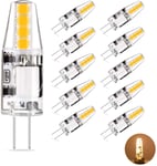 G4 LED Lamps 2W Replaces 20W Halogen Lamps, 3000K Warm White 12V AC/DC G4 LED Bulbs, No Flicker Not Dimmable, 360° Beam Angle G4 Energy-Saving Light Bulbs, Pack of 10, Eco.Luma