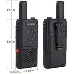 Retevis RT618 Walkie Talkie med Headset, Mini PMR446 Radio, Dual PTT Long Range Two-Way Radio 16CH VOX (svart, 4 st)