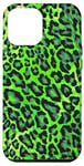 Coque pour iPhone 13 Pro Max Imprimé léopard vert, motif animal unique inspiré de la jungle