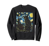 Starry Night Black Cat Van gogh Sweatshirt