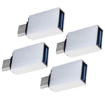 4Pcs USB C to USB 3.0 Adapter Replacement Compatible with Macbook Air2020 Silver