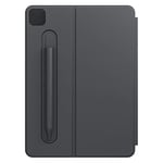 Black Rock Magnetic Case Cover Fits Apple iPad Pro 4th Generation 2022 11 Inch I Shockproof Smart Cover Pen Holder (Black)