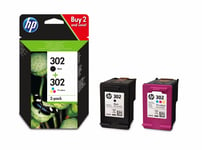 HP 302 Black & Colour Ink Cartridge For Officejet 3830 Printer F6U66AE F6U65AE