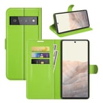 Google Pixel 6 PU Wallet Case Green