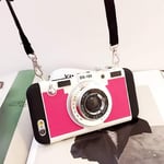 Mighty-eagle New Emily in Paris Phone Case Vintage Camera,Modern 3D Vintage Style Camera Design Silicone Cover with Long Strap Rope for iPhone 11 PRO MAX/X/XS/MAX (For iPhone XR, Red)