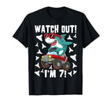 7 Years Old 7th Birthday Shark Boy Girl Monster Truck Gamer T-Shirt