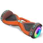 QINGMM Hoverboard,Two Wheel Self Balancing Car with LED Flash Lights And Bluetooth Speaker,Smartphone Control Electric Scooters,for Kids Adult,Orange
