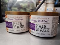 TWO tubs- Maui- Moisture Shea Butter Hair Mask- vegan- 400ml jar x2- charity