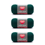 Red Heart with Love Evergreen Yarn - 3 Pack of 198g/7oz - Acrylic - 4 Medium (Worsted) - 370 Yards - Knitting/Crochet