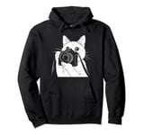 Cat With Camera Photographer Funny Cute Kawaii Photography Pullover Hoodie