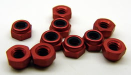 Calandra CRC-1412 4-40 Aluminum Locknut Red (10) 