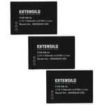 EXTENSILO 3x Batteries compatible avec Canon PowerShot SX230 HS appareil photo, reflex numérique (1100mAh, 3,7V, Li-ion)