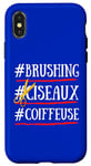 Coque pour iPhone X/XS Brushing Ciseaux Coiffeuse Ciseaux En Or Cheveux Coiffure