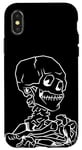 Coque pour iPhone X/XS Van Gogh Line Art, Tête de squelette