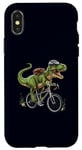 Coque pour iPhone X/XS T-rex Dinosaure à vélo Dino Cyclisme Biker Rider