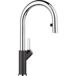 Blanco Carena Round Black Single Lever Monobloc Kitchen Sink Mixer Tap 526172