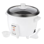 Geepas Rice Cooker, 0.6L | Electric Rice Cooker with Keep Warm Function, Automatic Cooking, Non-Stick Inner Pot | Includes Measuring Cup, Spatula & Glass Lid | 300W, 2 Year Warranty