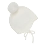 HUTTEliHUT bonnet wool cashmere knit w/pompom – off-white - 62/68