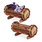 Demi-tonneau En Châtaignier Naturel - Bac à Fleurs Et Jardinière Décorative Pour Jardin