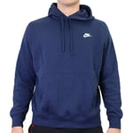 Nike Homme Sweat à capuche, Général, Coton, Bleu (Midnight Marine/Blanc), S