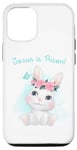 Coque pour iPhone 13 Jesus is Risen – Christian Faith Girls & Women Easter Bunny