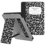 MoKo Case Fits 6" Kindle Paperwhite (10th Generation, 2018 Releases), Lightweight PU Leather Cover Stand Shell with Hand Strap for Amazon Kindle Paperwhite 2018 E-reader - Notebook BLACK