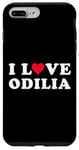 Coque pour iPhone 7 Plus/8 Plus Inscription « I Love Odilia » assortie pour petite amie et petit ami Odilia