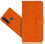 Moto G8 Power Lite Case, CaseExpert® Genuine Leather Kickstand Flip Wallet Bag Case Cover For Motorola Moto G8 Power Lite