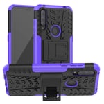 LFDZ Compatible with Alcatel 3L (2020) Case,Heavy Duty Tough Armour Rugged Shockproof Cover with Kickstand Case For Alcatel 3L (2020) Smartphone(Not fit Alcatel 3L 2019),Purple