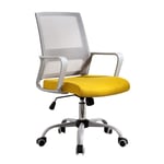 BTPDIAN Office Chair, Heavy Duty Comfortable Medium Back Home Office Work Computer Gaming Desk Chair, Ergonomic Design, Tilt Mechanism, 360 Degree Swivel (Color : Yellow)