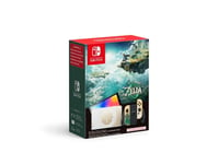 Nintendo | Switch OLED - The Legend of Zelda: Tears of the Kingdom Edition - Spelkonsol - Full HD - 64GB - Svart/Vit | Inkl. 2 x Joy-Con (guld/grön)