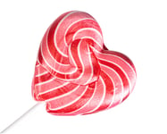 Strawberry Love Heart Lollipops - Red & Pink Lollies - Candy Lolly - Valentines - Rock Candy - Sweets - Party Favours - Baby Shower - Cake Decorations (10)