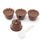 Lankater 4pcs Refillable Reusable Coffee Capsules Pods for Dolce Gusto Machine Filter