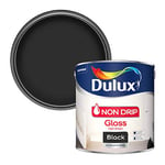 Dulux Non Drip Gloss Paint For Wood And Metal - Black 2.5L