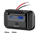 Dubbel snabbladdning USB QC3.0 och PD3.0 RV USB-uttag 12V USB-laddare Bil USB-port 12 Volt USB-uttag Tillbehör
