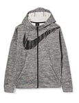 Nike B Nk Therma Fz Gfx Sweatshirt - Black/Heather/(White), Large