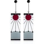 925 Sterling Silver Tanjiro Örhängen, anime Demon Slayer Cosplay Tanjiro Svarta Örhängen Örhänge Kimetsu No Yaiba Hanafuda Halloween För Män Kvinnor