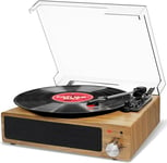 FYDEE Vintage Record Player with Speakers Bluetooth Turntable for Vinyl Records