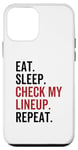 Coque pour iPhone 12 mini Eat Sleep Check My Lineup Repeat Funny Fantasy Football