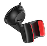 Phone Holder for Car, Dashboard Phone Mount Holder, 360° Rotation Car Mount for Dashboard / Air Vent Universal Car Cradle for iPhoneXS XS Max XR X 8 GalaxyNote9 S9 S8 S7 Nexus and Others (Black & Red)