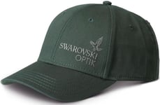 Swarovski Caps - Merino ull, med grå logo - Mørk grønn
