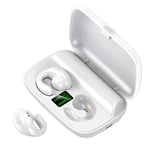 P Prettyia Bluetooth Headphones Wireless Headphones Headphones, Bone Conduction, Built-in Microphone, True Wireless In-Ear Headphones Co - White LED