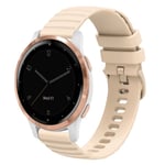 För Garmin Vivoactive 4S 18 mm vågigt prickigt enfärgat watch Starlight Color