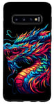 Coque pour Galaxy S10 Illustration animale de dragon cool esprit animal Tie Dye Art