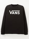 Vans Boys Classics Long Sleeve T-Shirt - Black/White, Black/White, Size Xl