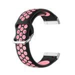 Silikon Träningsarmband Armband Versa 3/Fitbit Sense - Svart/Rosa Svart/Rosa Svart/Rosa