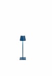 Zafferano, Lampe Poldina Micro, Lampe de Table Rechargeable et Sans Fil avec Contrôle Tactile, Convient pour le Salon et l'Extérieur, Dimmer 2200-3000 K, Hauteur 27,5 cm, Couleur Bleu Capri