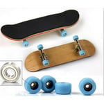 Complete Wooden Fingerboard Finger Skate Board Grit Box Foam Tap Black